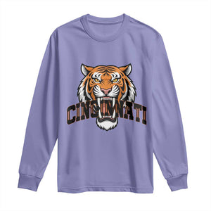 Roaring Cincinnati Tiger Football Long Sleeve Shirt Game Day Fans Gift TS12 Violet Print Your Wear