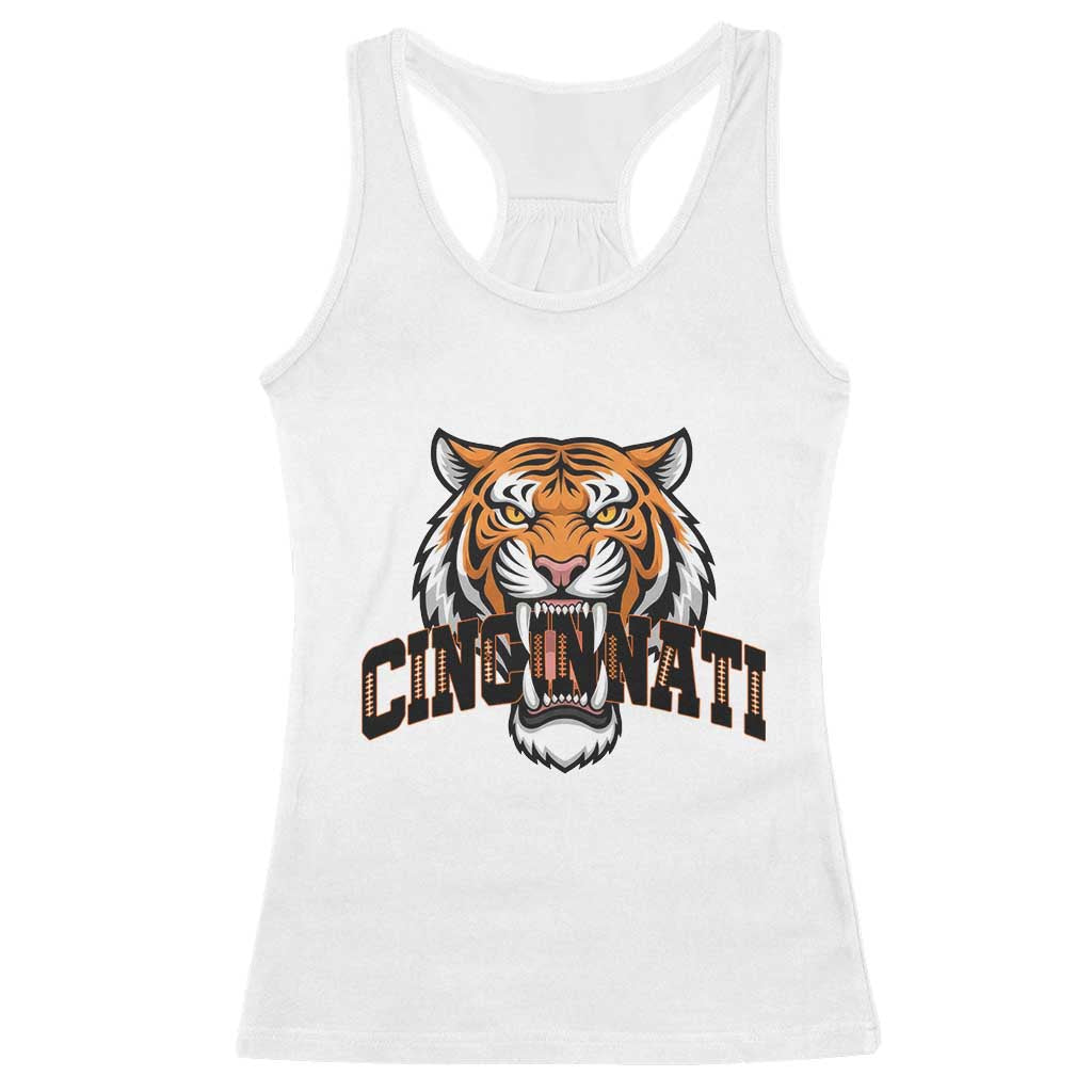 Roaring Cincinnati Tiger Football Racerback Tank Top Game Day Fans Gift TS12 White Print Your Wear