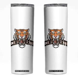 Roaring Cincinnati Tiger Football Skinny Tumbler Game Day Fans Gift TS12 White Print Your Wear