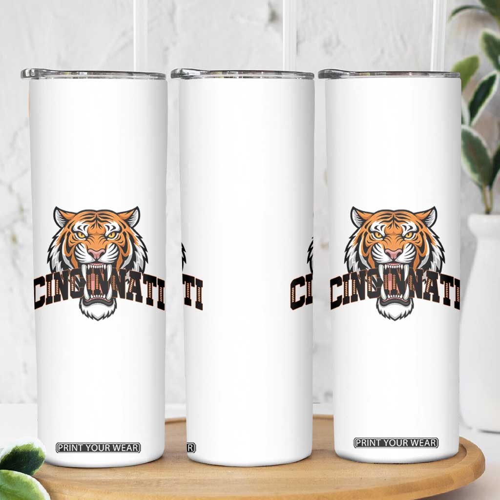 Roaring Cincinnati Tiger Football Skinny Tumbler Game Day Fans Gift TS12 Print Your Wear
