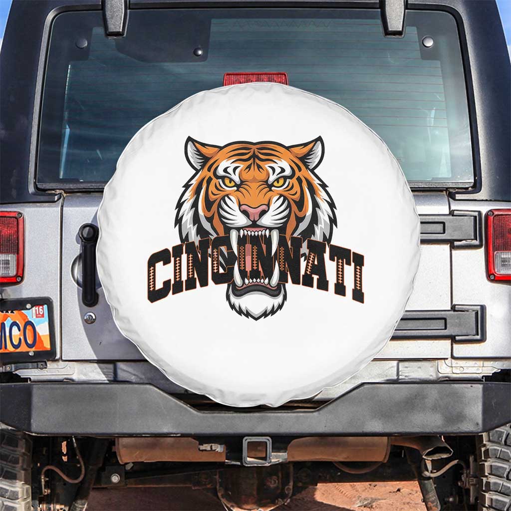 Roaring Cincinnati Tiger Football Spare Tire Cover Game Day Fans Gift TS12 No hole White Print Your Wear