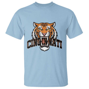 Roaring Cincinnati Tiger Football T Shirt Game Day Fans Gift TS12 Light Blue Print Your Wear