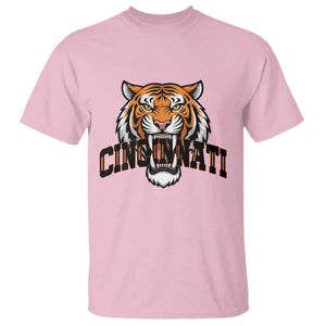 Roaring Cincinnati Tiger Football T Shirt Game Day Fans Gift TS12 Light Pink Print Your Wear