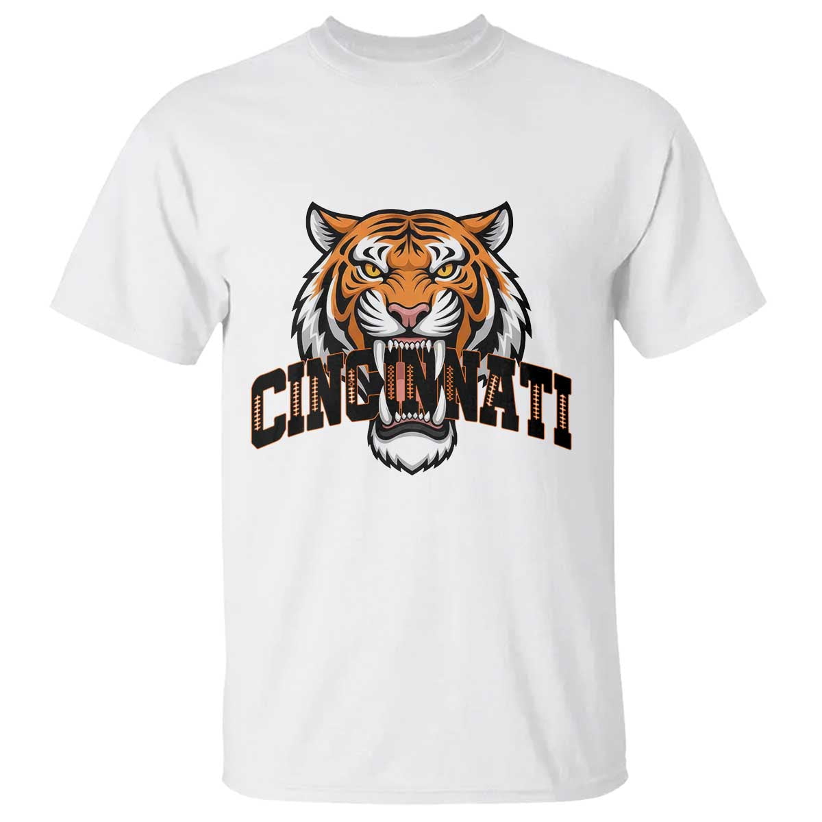 Roaring Cincinnati Tiger Football T Shirt Game Day Fans Gift TS12 White Print Your Wear