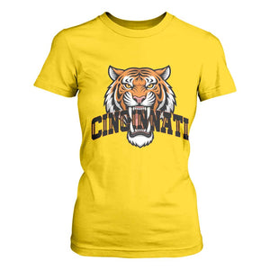 Roaring Cincinnati Tiger Football T Shirt For Women Game Day Fans Gift TS12 Daisy Print Your Wear
