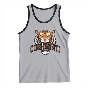 Roaring Cincinnati Tiger Football Tank Top Game Day Fans Gift TS12 Athletic Heather Black Print Your Wear