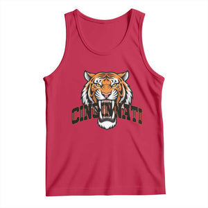 Roaring Cincinnati Tiger Football Tank Top Game Day Fans Gift TS12 Red Print Your Wear