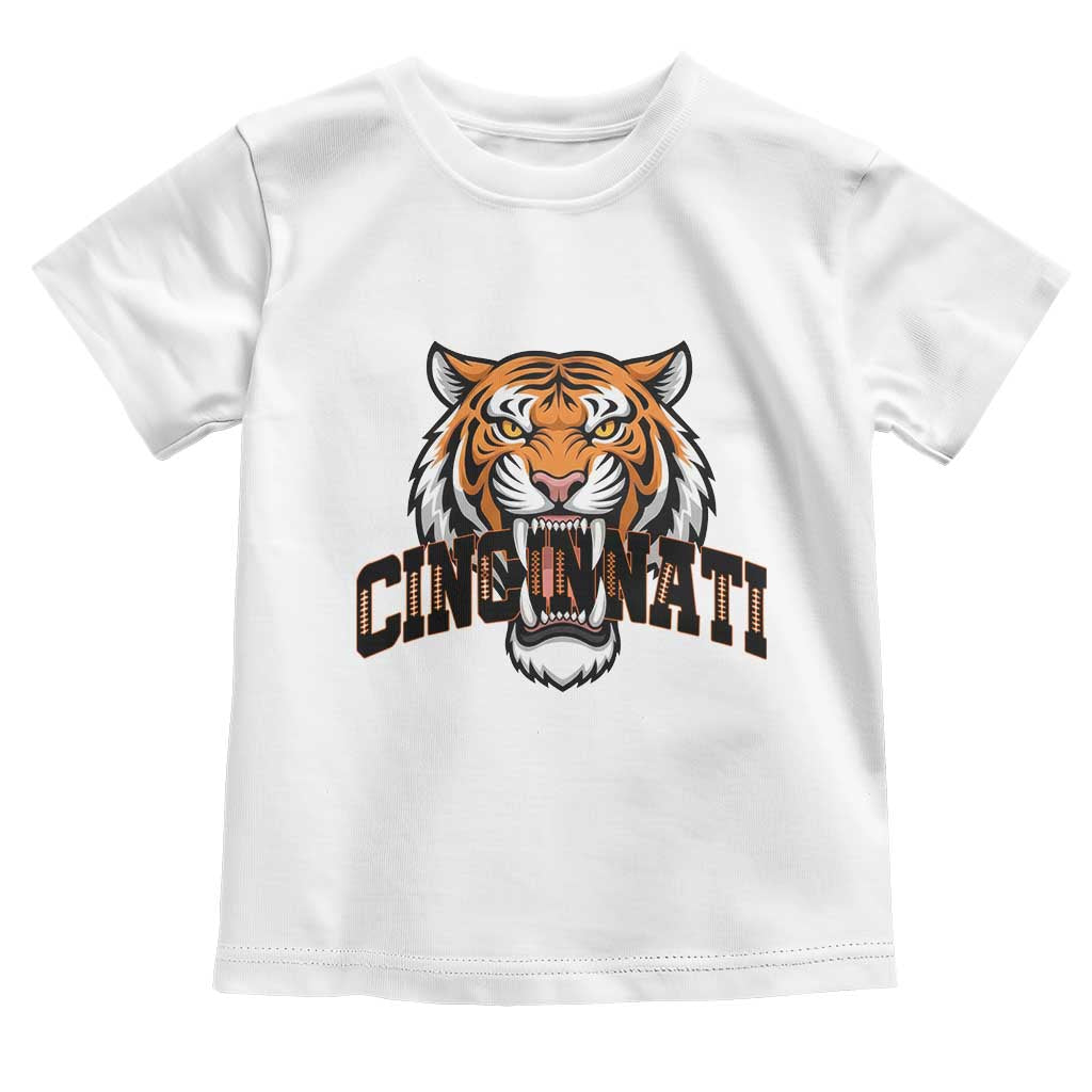 Roaring Cincinnati Tiger Football Toddler T Shirt Game Day Fans Gift TS12 White Print Your Wear