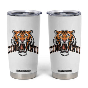 Roaring Cincinnati Tiger Football Tumbler Cup Game Day Fans Gift - Print Your Wear