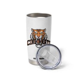 Roaring Cincinnati Tiger Football Tumbler Cup Game Day Fans Gift - Print Your Wear