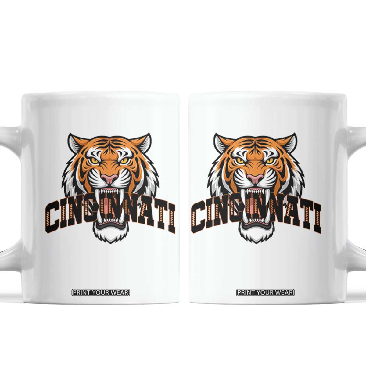Roaring Cincinnati Tiger Football Coffee Mug Game Day Fans Gift TS12 White Print Your Wear