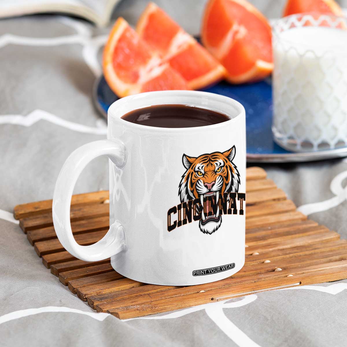 Roaring Cincinnati Tiger Football Coffee Mug Game Day Fans Gift TS12 Print Your Wear