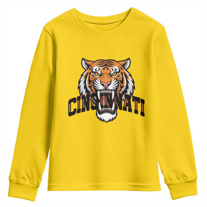 Roaring Cincinnati Tiger Football Youth Sweatshirt Game Day Fans Gift TS12 Daisy Print Your Wear