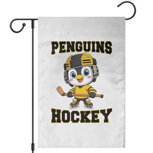 Funny Penguin Playing Ice Hockey Garden Flag Winter Sports Gift TS12 White Print Your Wear