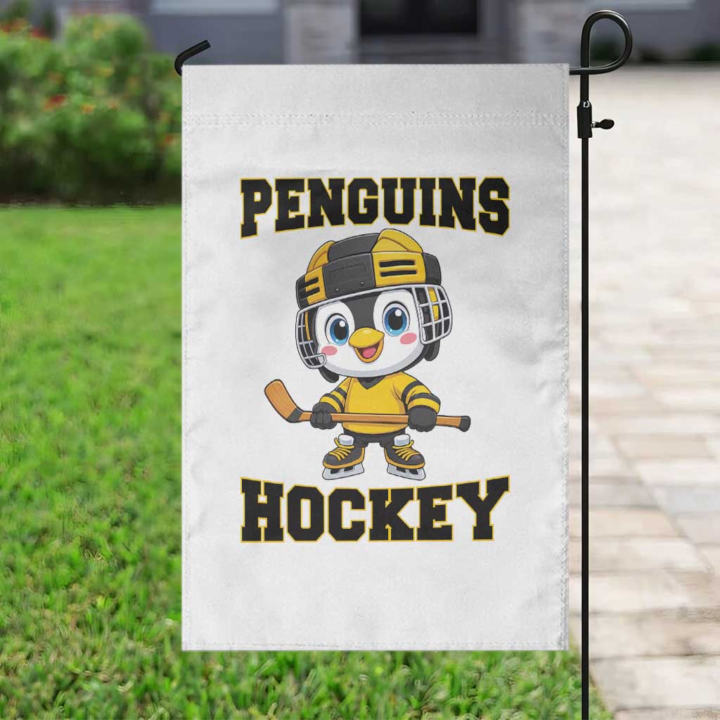 Funny Penguin Playing Ice Hockey Garden Flag Winter Sports Gift TS12 Print Your Wear