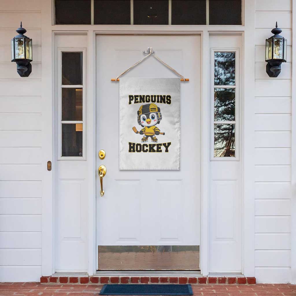 Funny Penguin Playing Ice Hockey Garden Flag Winter Sports Gift TS12 Print Your Wear