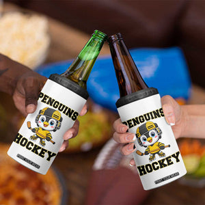 Funny Penguin Playing Ice Hockey 4 in 1 Can Cooler Tumbler Winter Sports Gift TS12 Print Your Wear