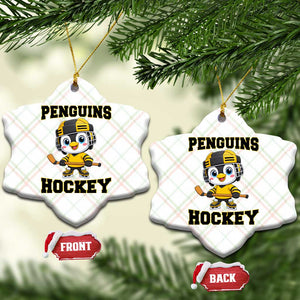 Funny Penguin Playing Ice Hockey Ceramic Ornament Winter Sports Gift TS12 Print Your Wear