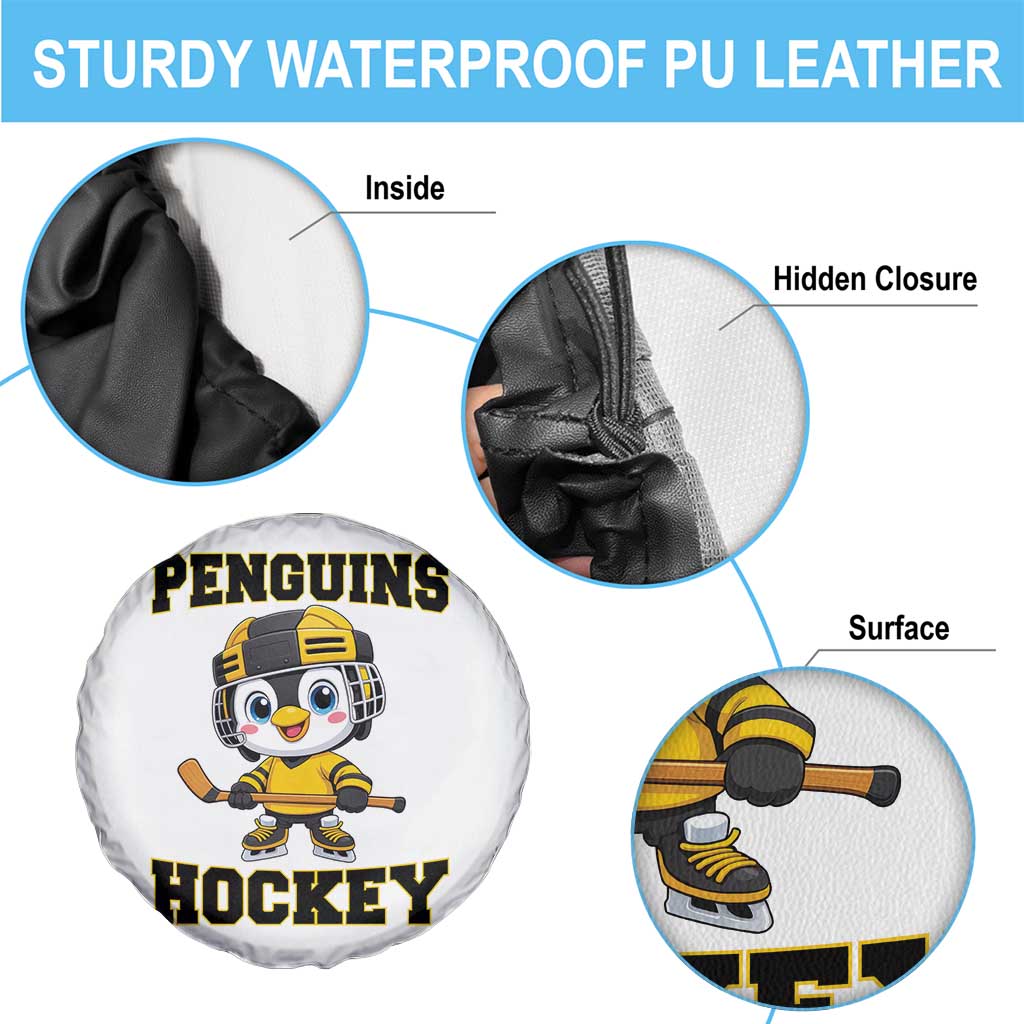 Funny Penguin Playing Ice Hockey Spare Tire Cover Winter Sports Gift TS12 Print Your Wear
