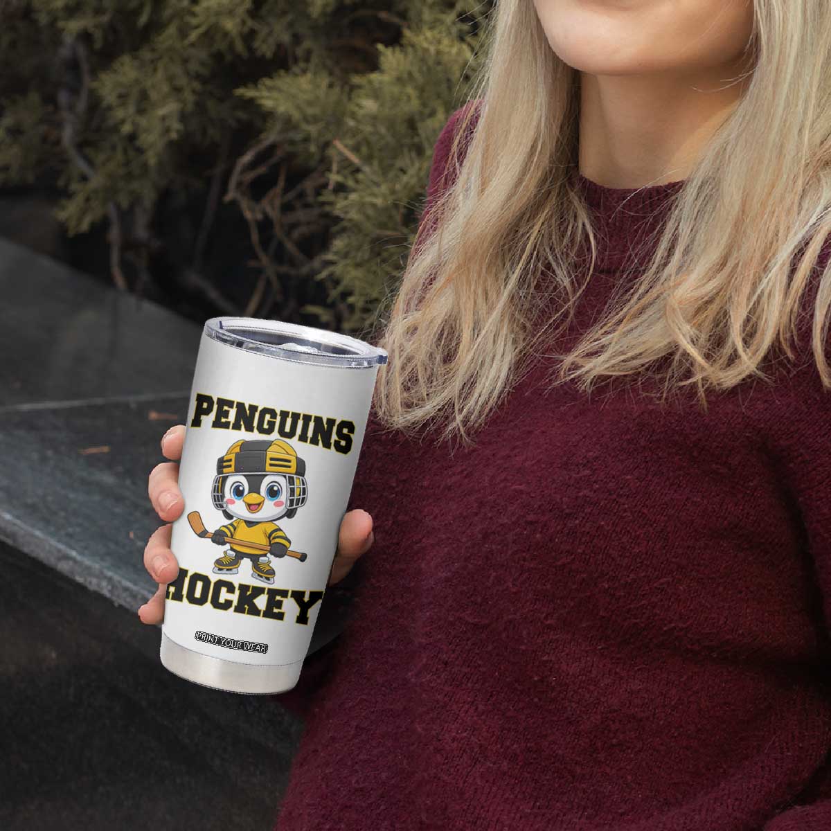 Funny Penguin Playing Ice Hockey Tumbler Cup Winter Sports Gift TS12 Print Your Wear