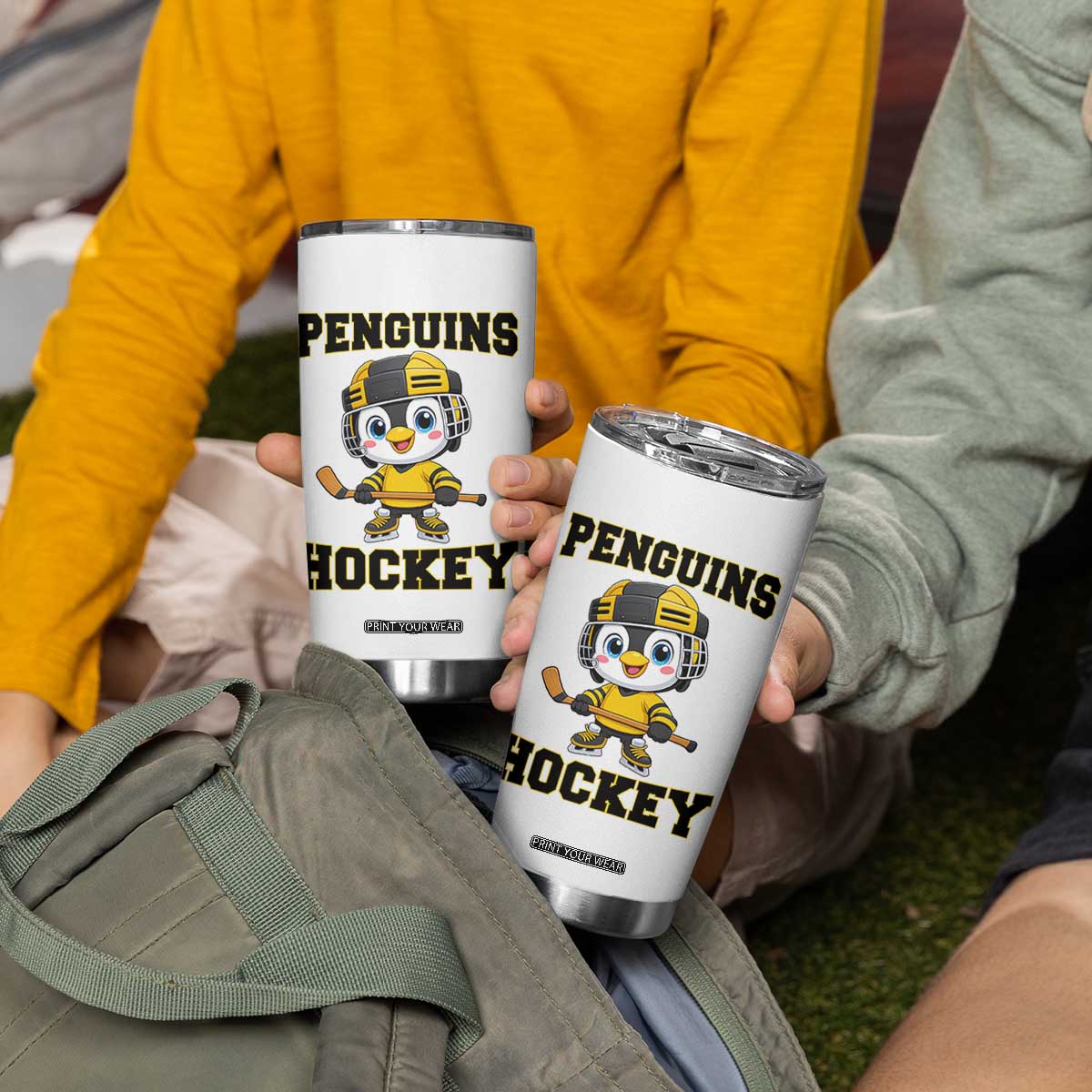 Funny Penguin Playing Ice Hockey Tumbler Cup Winter Sports Gift TS12 Print Your Wear