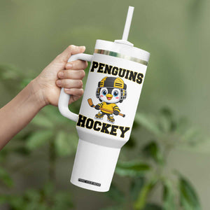 Funny Penguin Playing Ice Hockey Tumbler With Handle Winter Sports Gift TS12 Print Your Wear