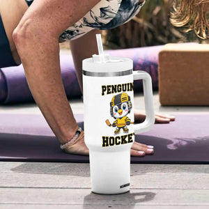 Funny Penguin Playing Ice Hockey Tumbler With Handle Winter Sports Gift TS12 Print Your Wear