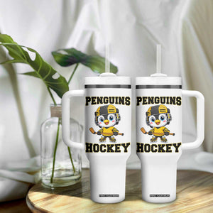 Funny Penguin Playing Ice Hockey Tumbler With Handle Winter Sports Gift TS12 Print Your Wear
