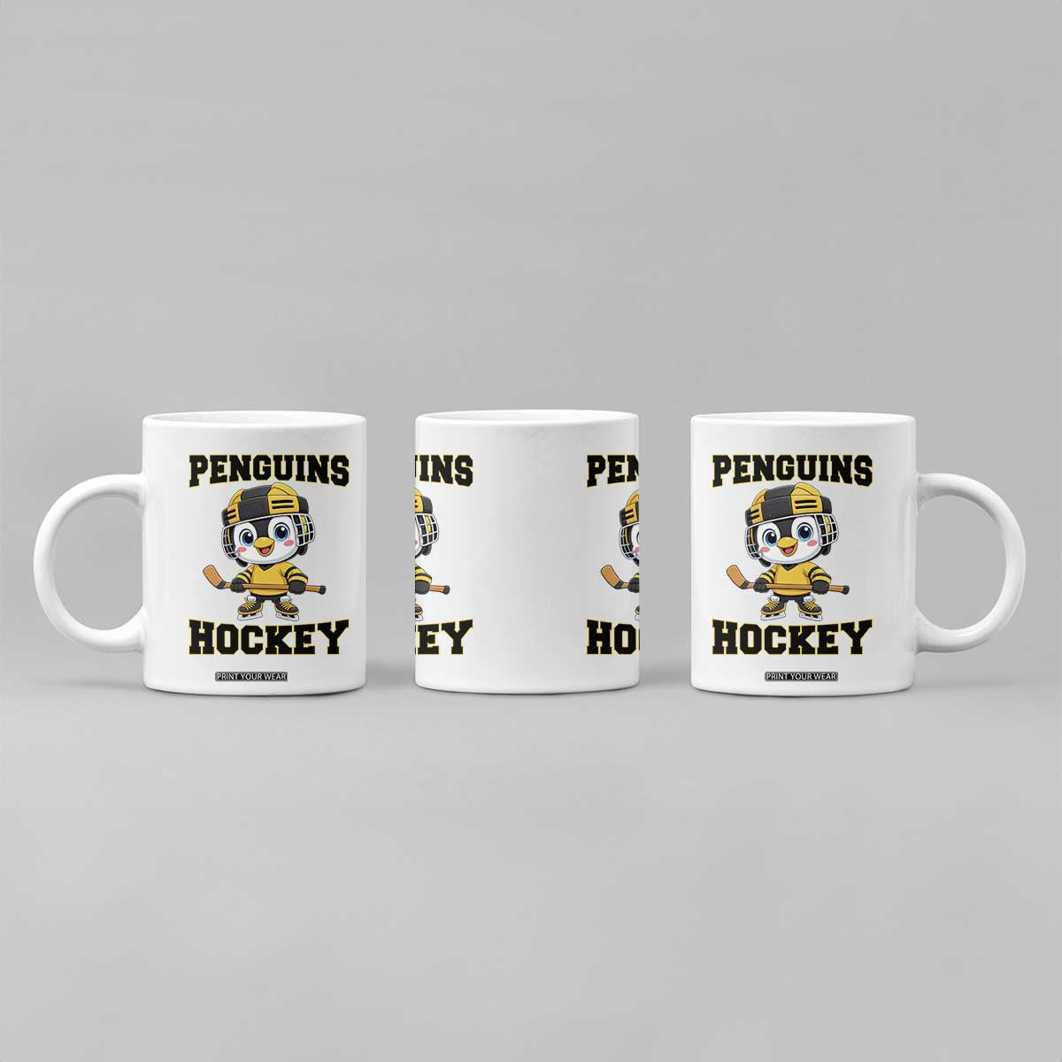 Funny Penguin Playing Ice Hockey Coffee Mug Winter Sports Gift TS12 Print Your Wear