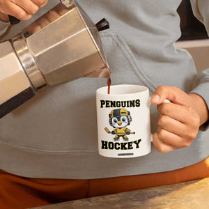 Funny Penguin Playing Ice Hockey Coffee Mug Winter Sports Gift TS12 Print Your Wear