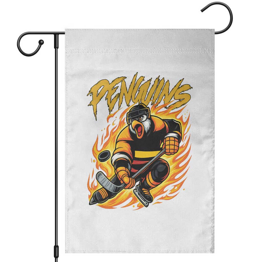 Penguin Playing Ice Hockey Garden Flag Funny Sports Fan Gift TS12 White Print Your Wear