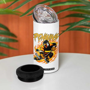 Penguin Playing Ice Hockey 4 in 1 Can Cooler Tumbler Funny Sports Fan Gift TS12 Print Your Wear