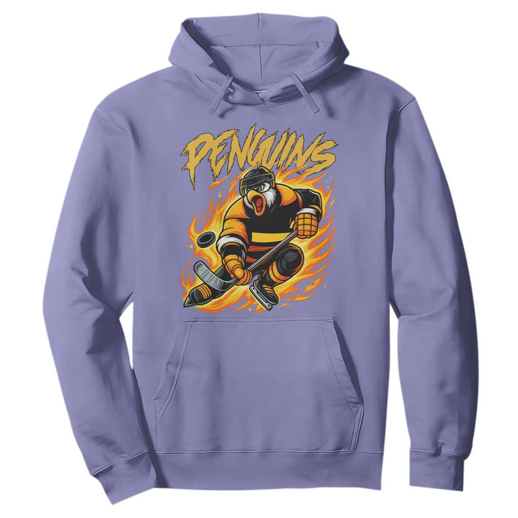 Penguin Playing Ice Hockey Hoodie Funny Sports Fan Gift TS12 Violet Print Your Wear