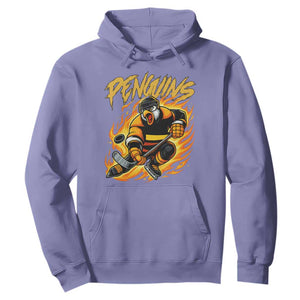 Penguin Playing Ice Hockey Hoodie Funny Sports Fan Gift TS12 Violet Print Your Wear