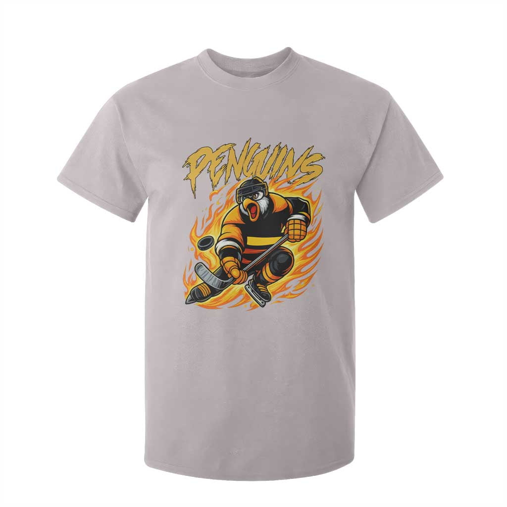 Penguin Playing Ice Hockey T Shirt For Kid Funny Sports Fan Gift TS12 Ice Gray Print Your Wear