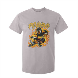 Penguin Playing Ice Hockey T Shirt For Kid Funny Sports Fan Gift TS12 Ice Gray Print Your Wear