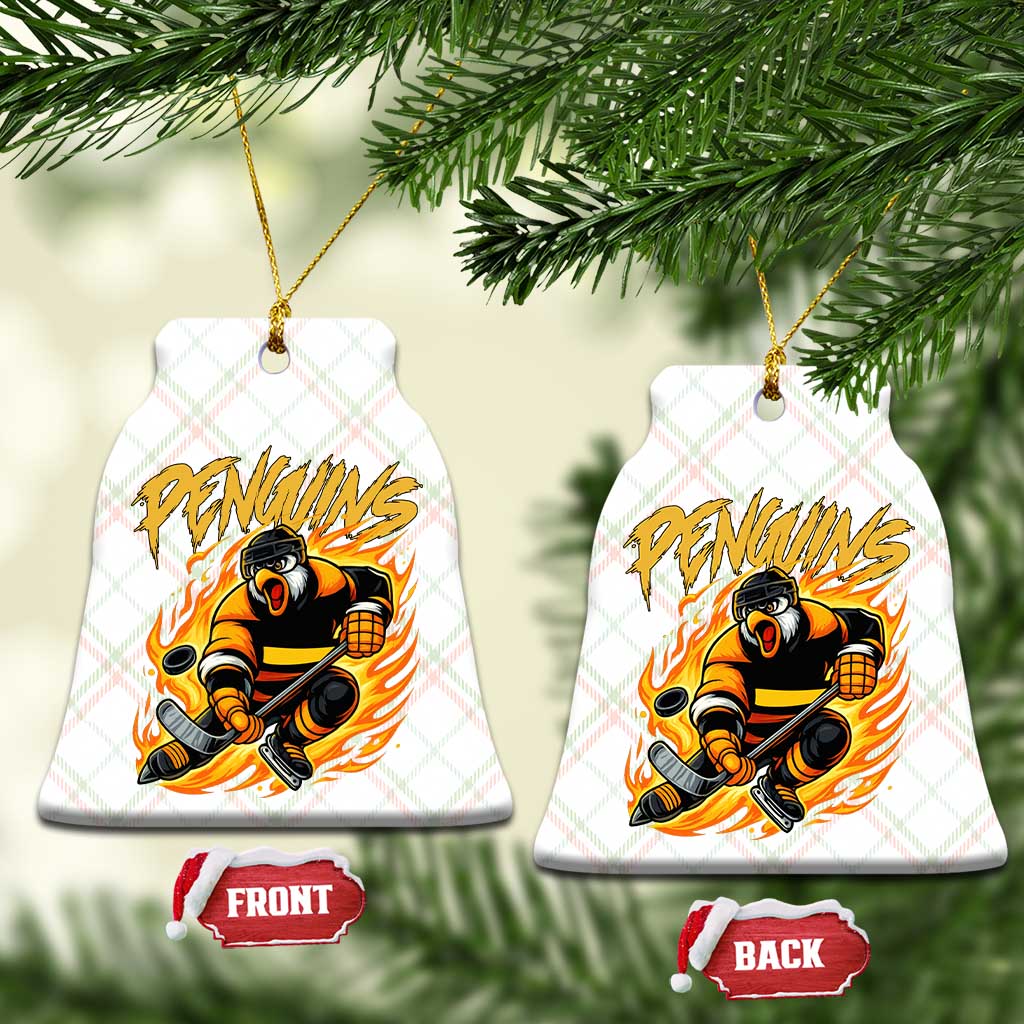 Penguin Playing Ice Hockey Ceramic Ornament Funny Sports Fan Gift TS12 Print Your Wear