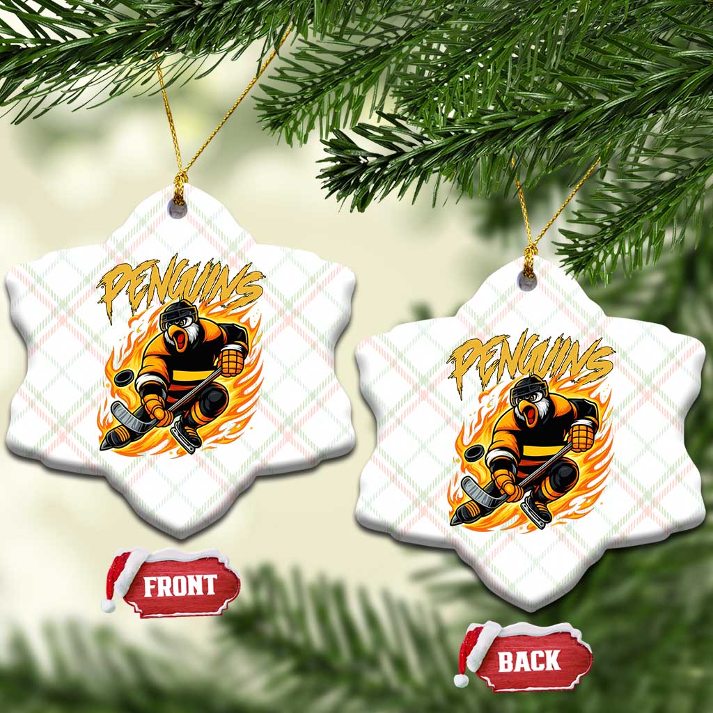 Penguin Playing Ice Hockey Ceramic Ornament Funny Sports Fan Gift TS12 Print Your Wear