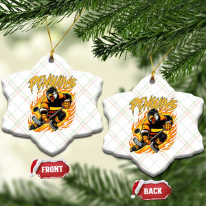 Penguin Playing Ice Hockey Ceramic Ornament Funny Sports Fan Gift TS12 Print Your Wear