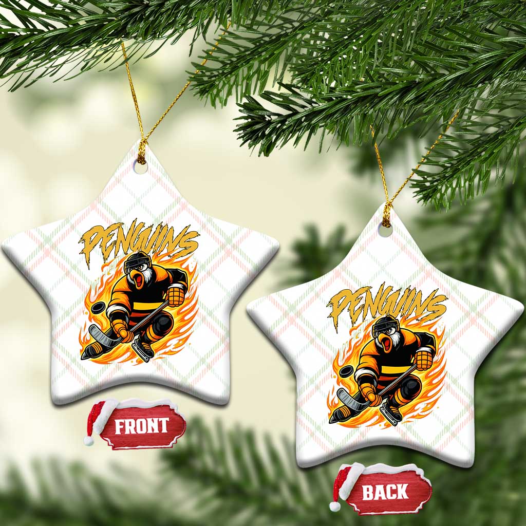 Penguin Playing Ice Hockey Ceramic Ornament Funny Sports Fan Gift TS12 Print Your Wear