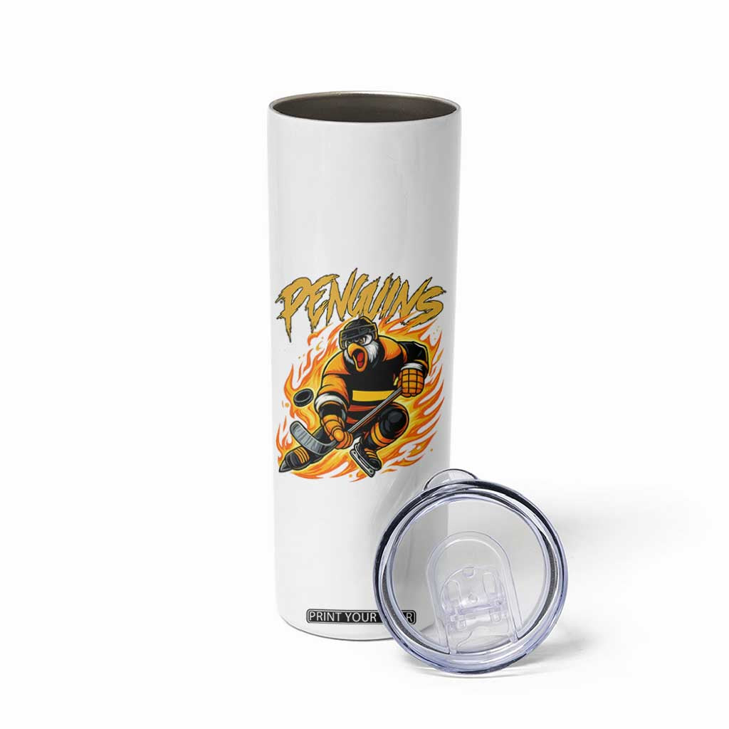 Penguin Playing Ice Hockey Skinny Tumbler Funny Sports Fan Gift TS12 Print Your Wear