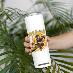 Penguin Playing Ice Hockey Skinny Tumbler Funny Sports Fan Gift TS12 Print Your Wear