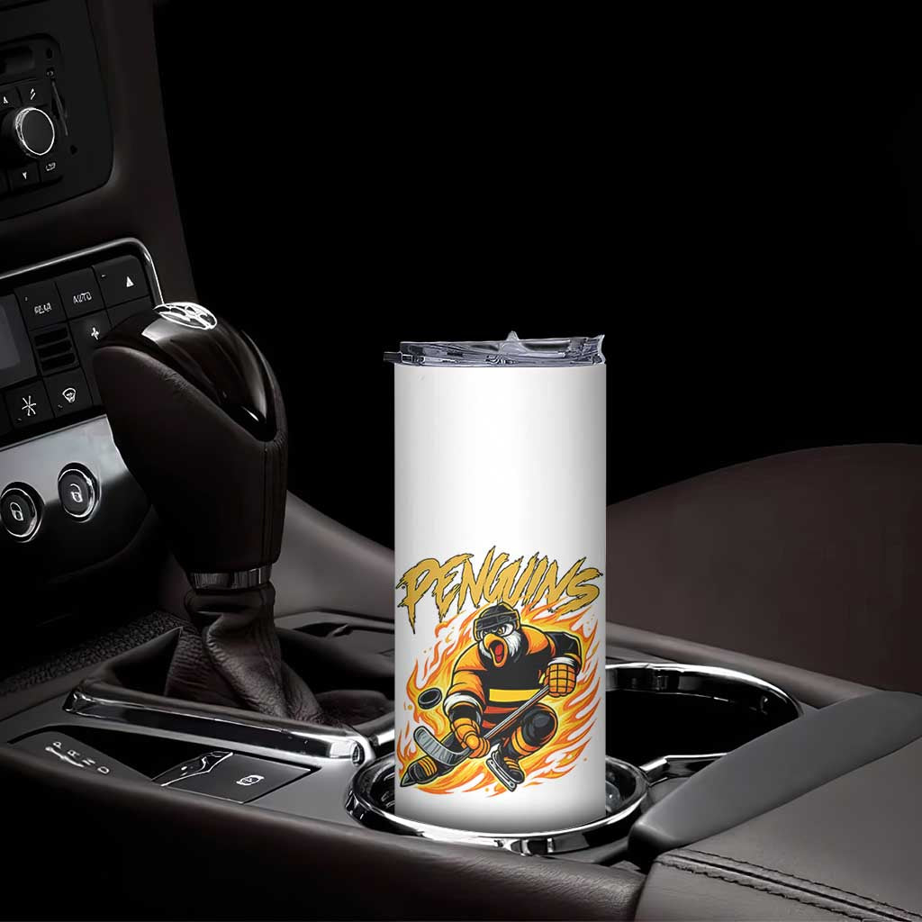 Penguin Playing Ice Hockey Skinny Tumbler Funny Sports Fan Gift TS12 Print Your Wear
