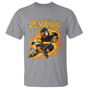 Penguin Playing Ice Hockey T Shirt Funny Sports Fan Gift TS12 Sport Gray Print Your Wear