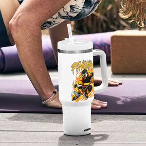 Penguin Playing Ice Hockey Tumbler With Handle Funny Sports Fan Gift TS12 Print Your Wear