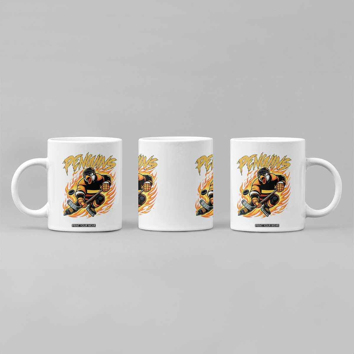 Penguin Playing Ice Hockey Coffee Mug Funny Sports Fan Gift TS12 Print Your Wear