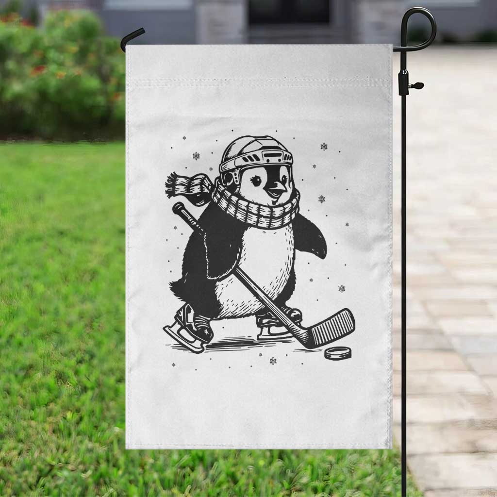 Cute Penguin Playing Ice Hockey Garden Flag Funny Sports Lover Gift TS12 Print Your Wear