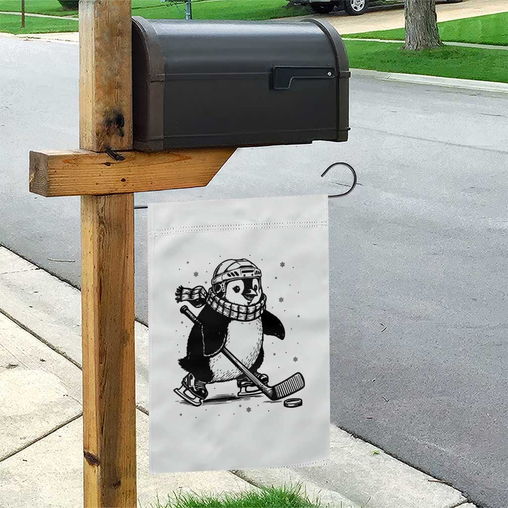 Cute Penguin Playing Ice Hockey Garden Flag Funny Sports Lover Gift TS12 Print Your Wear