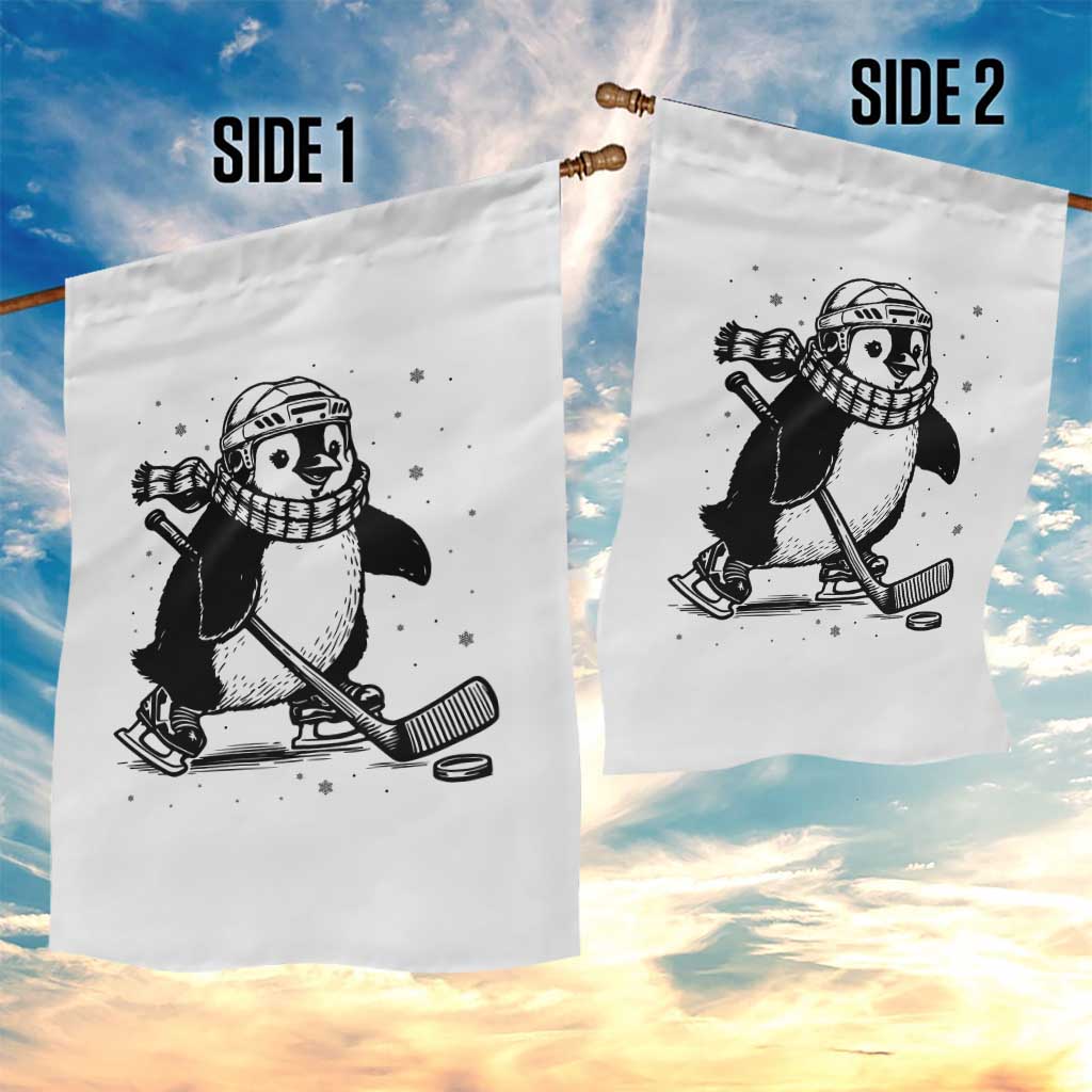 Cute Penguin Playing Ice Hockey Garden Flag Funny Sports Lover Gift TS12 Print Your Wear