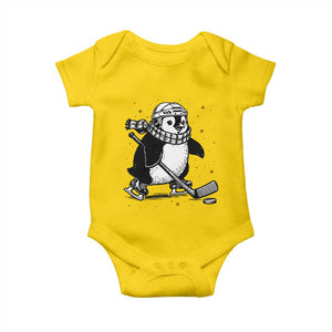 Cute Penguin Playing Ice Hockey Baby Onesie Funny Sports Lover Gift TS12 Daisy Print Your Wear